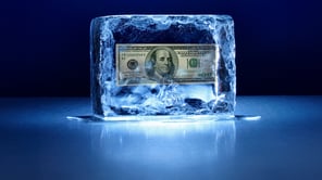 Money frozen in ice