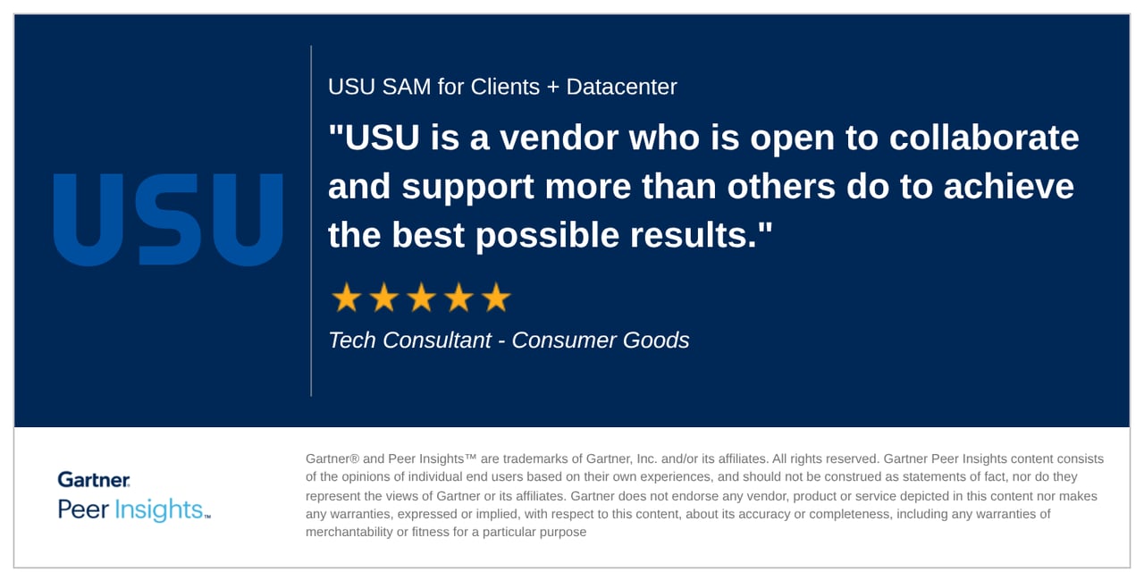 USU ITAM Customer Gartner Peer Insights