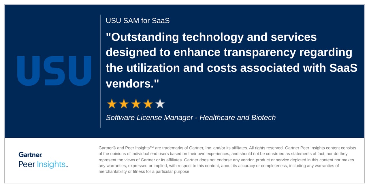 USU SaaS Management Kunden-Feedback in Gartner Peer Insights