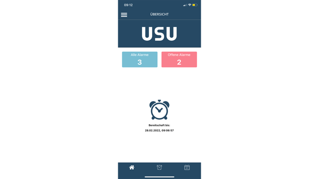 USU IT Service Alerting Mobile Dashboard avec gestion des alarmes, affichage de toutes les alarmes et des alarmes ouvertes ainsi que de l'état de préparation.