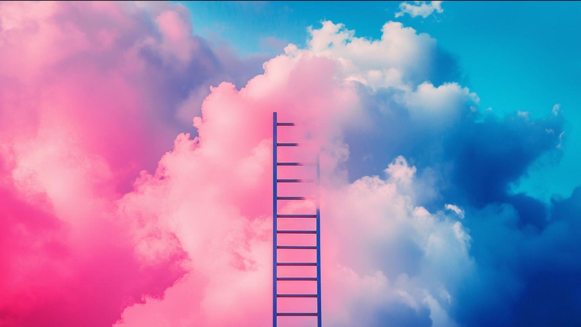 Ladder reaching the clouds