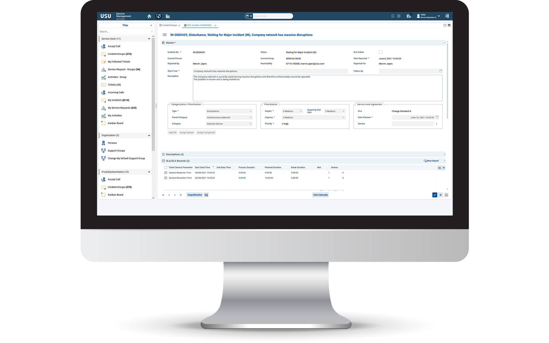 itsm it service desk ticket erfassung bearbeitung monitor en