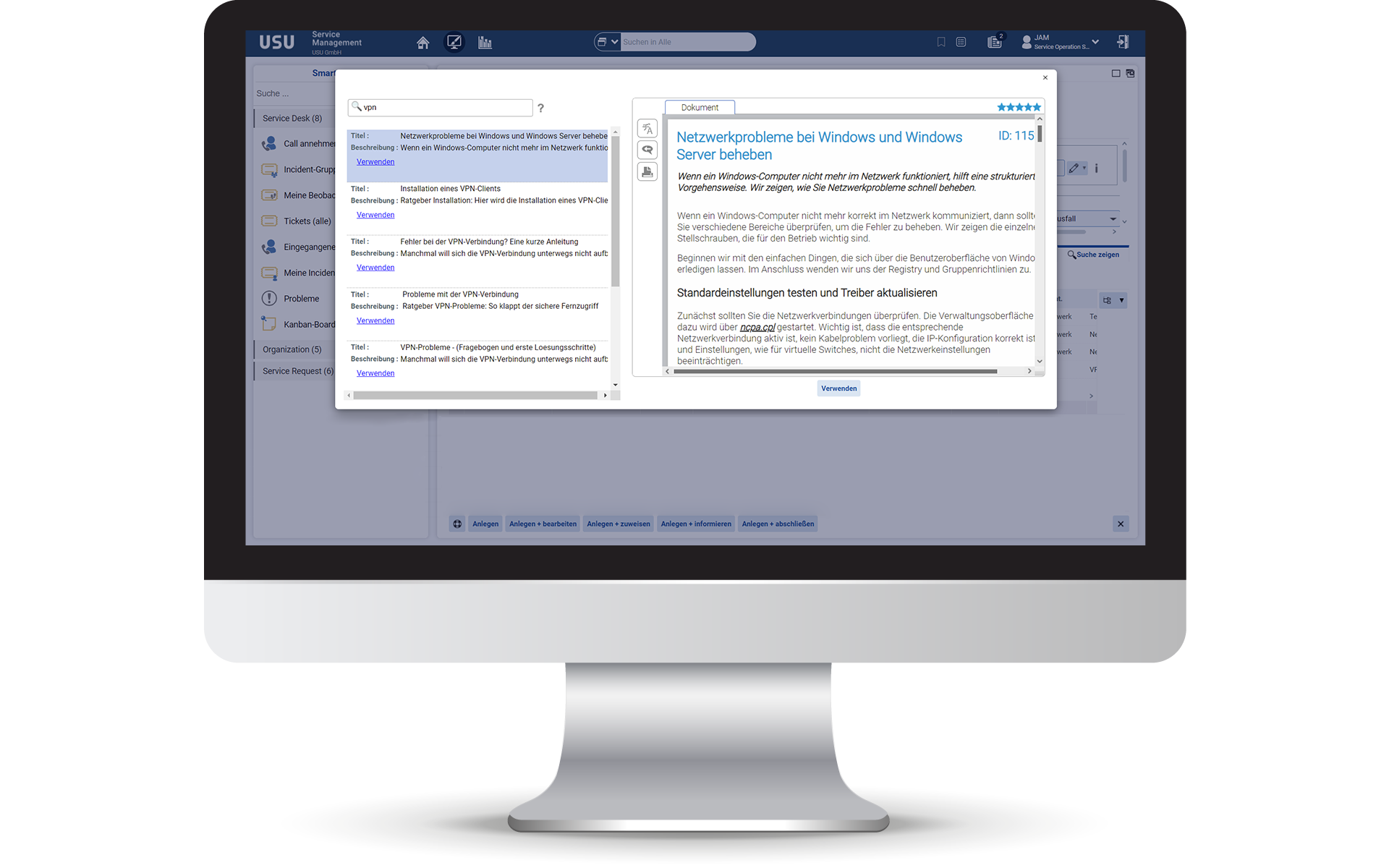 USU IT Service Management, ITSM Tool, Knowledge Management for IT