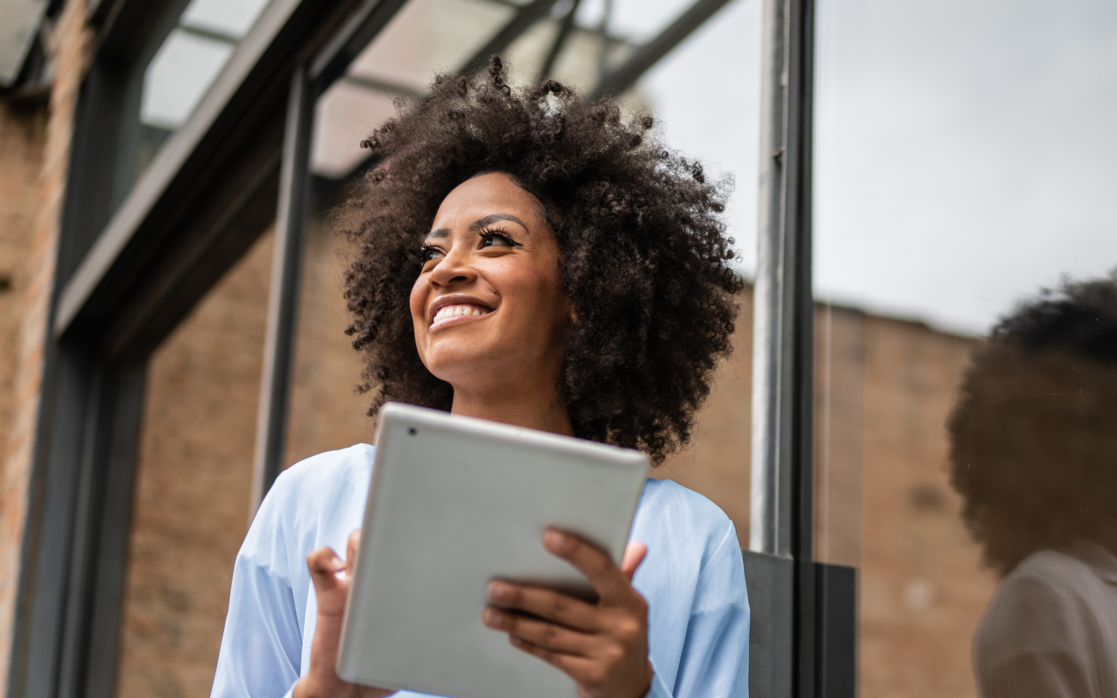 Woman with tablet