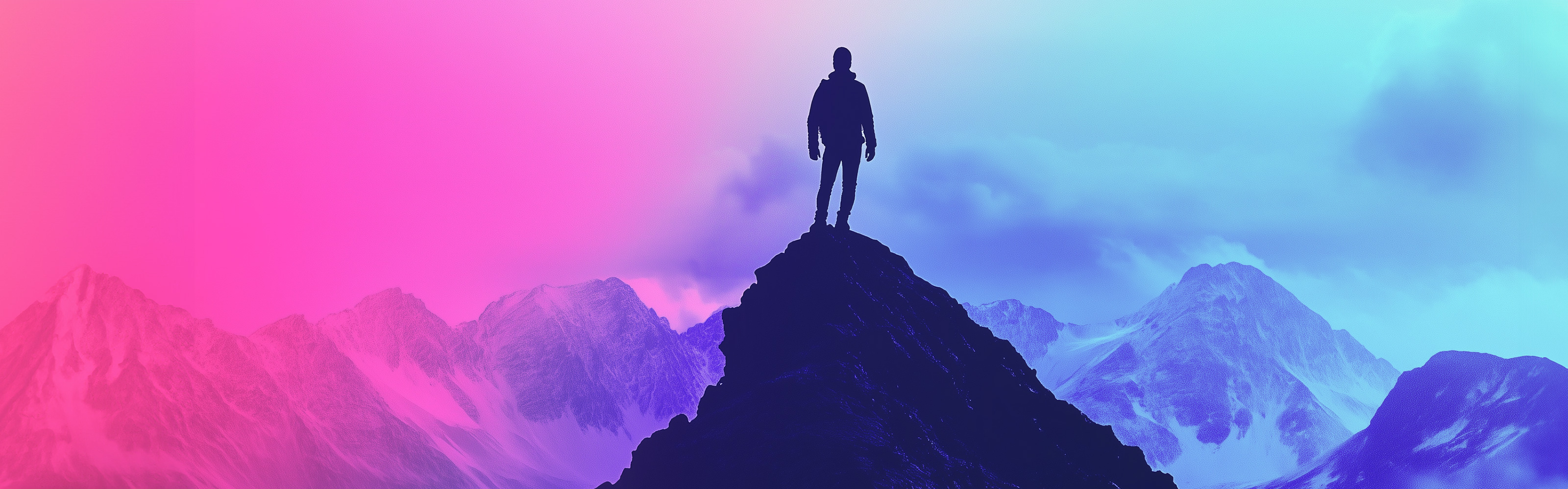 Person standing on a mountain